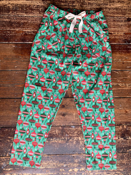 SALE Christmas bauble print organic cotton pyjama trousers