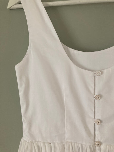 'Jade' Organic cotton white sundress