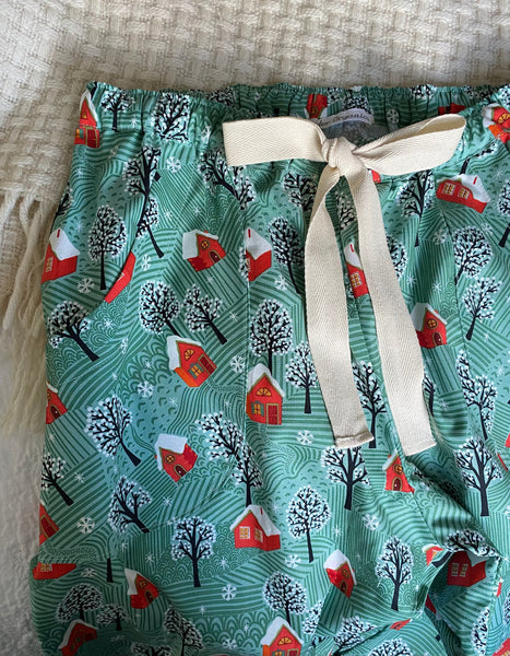 Cosy Christmas print organic cotton pyjama trousers