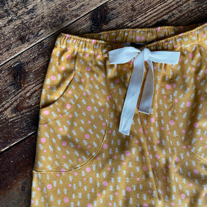SALE - Gold trees brushed organic cotton pyjama trousers size S