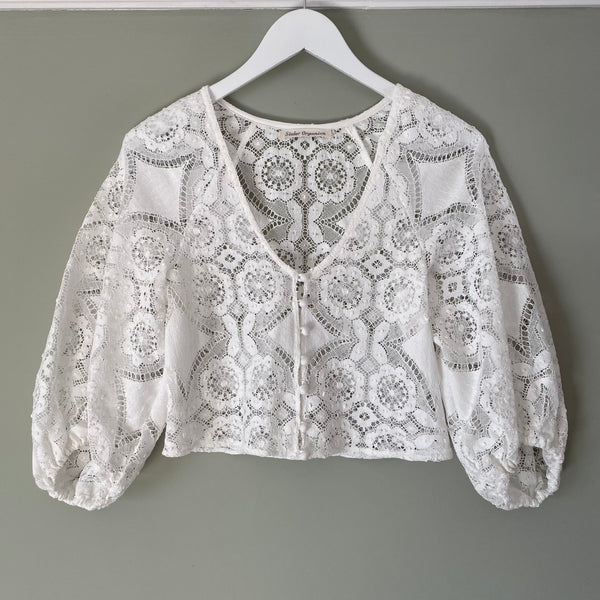 'Lily' Cotton lace cardigan